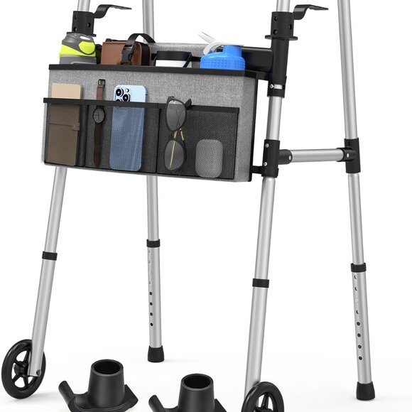 Folding Walker with Basket and Glide Skis - Picture 2 of 6